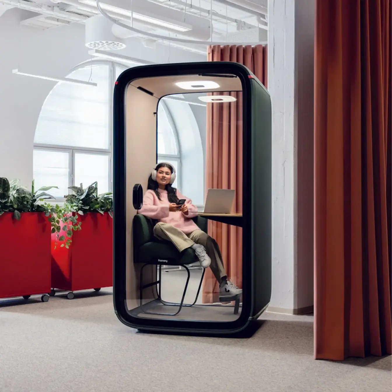 Single-person acoustic focus pod installed by Eurocraft, Auckland