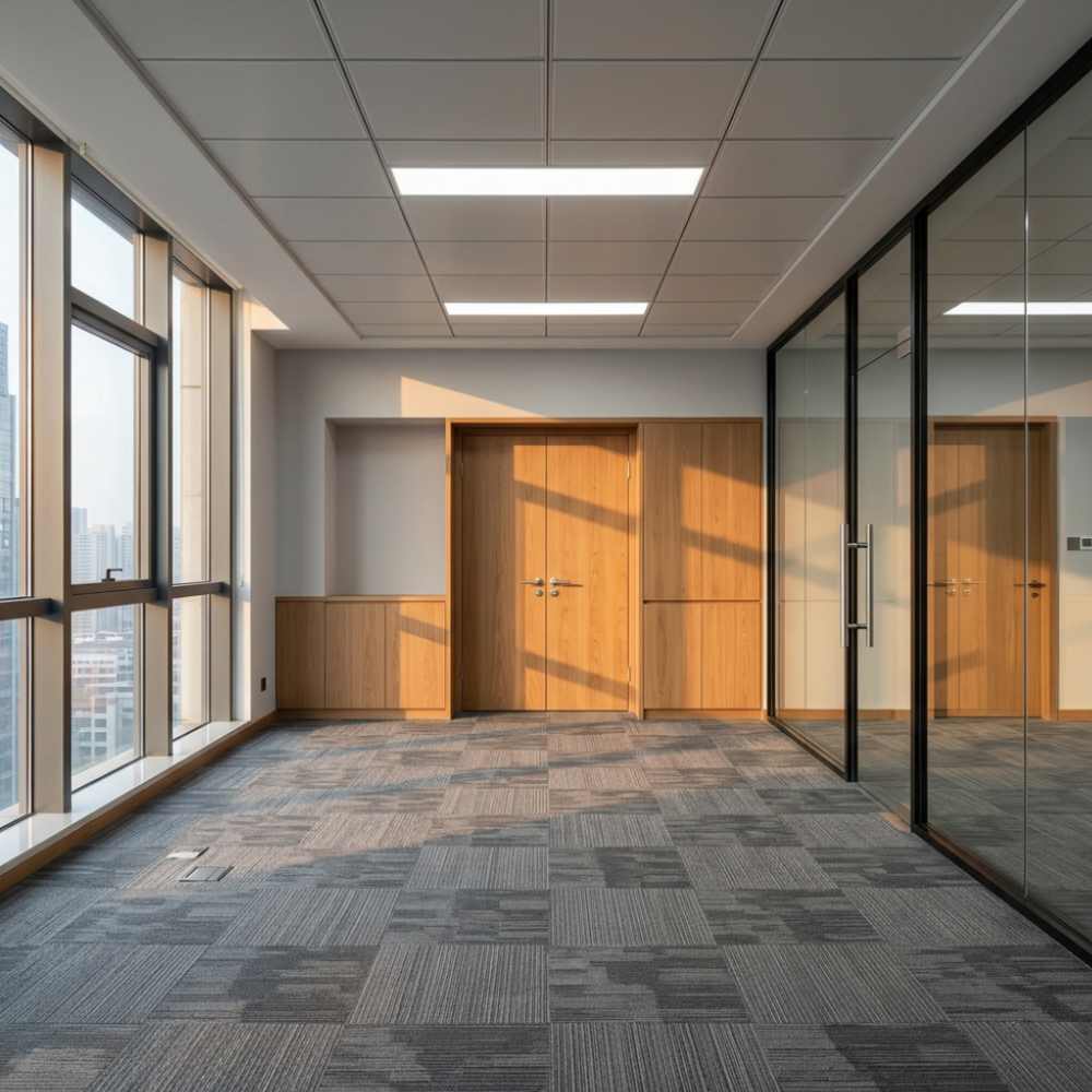completed commercial building interior. Doors, cabinetry, and timber joinery are all in excellent condition
